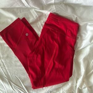 Like New Red Lululemon Running Leggings